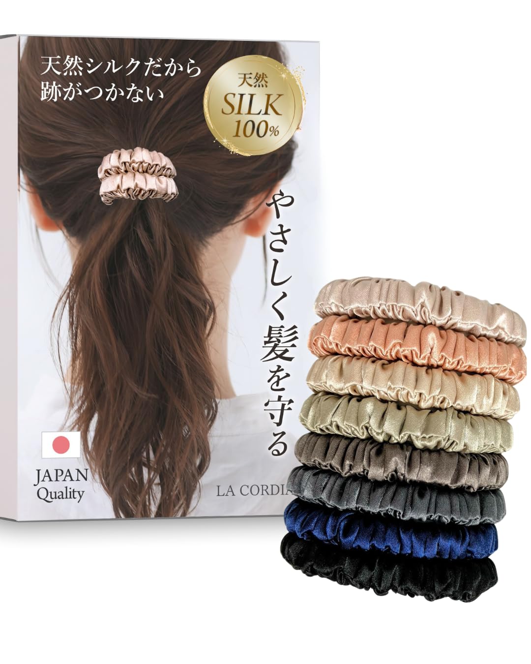 Amazon.co.jp: 【髪も喜ぶ シルク 100％ 】 ヘアゴム あとがつかない